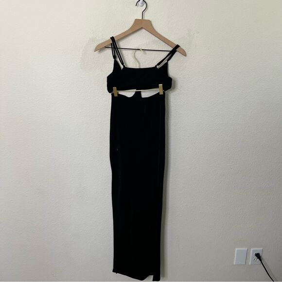 Peppermayo Black Cutout Front Open Back Midi Dress Womens Size 2 - Picture 7 of 10